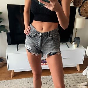 Free People Destroyed Hot Pant/Denim Shorts